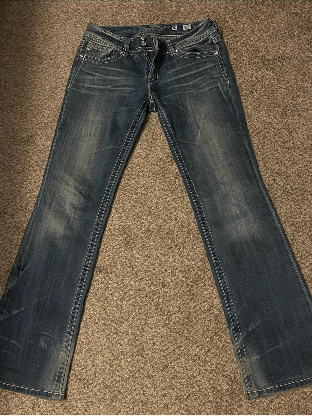 Dark Wash Bootcut Jeans - Blue